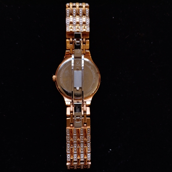 Bulova Phantom Rose Gold Tone Crystal Encrusted Ladies Watch